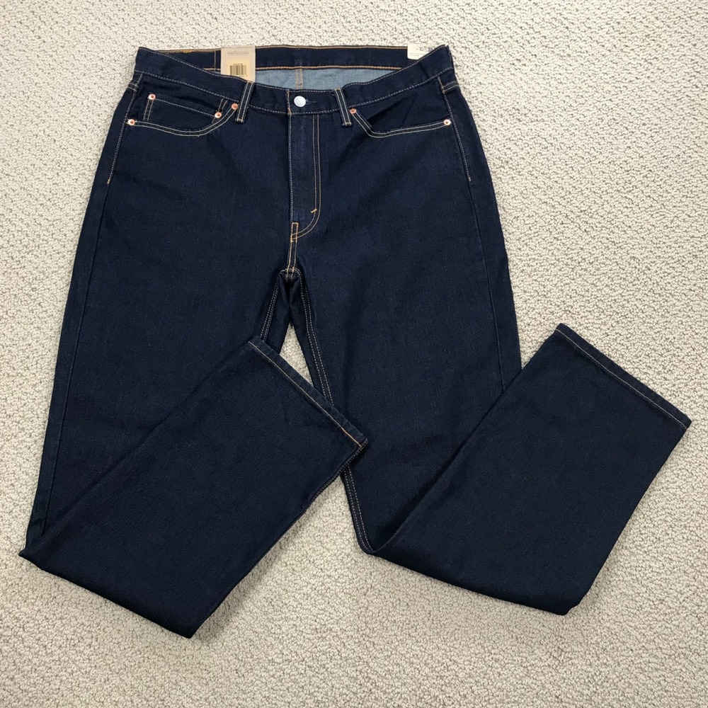 Levis 514 Straight Fit Jeans Mens 36x32 Dark Indigo Blue Denim 00514-3166 NWT